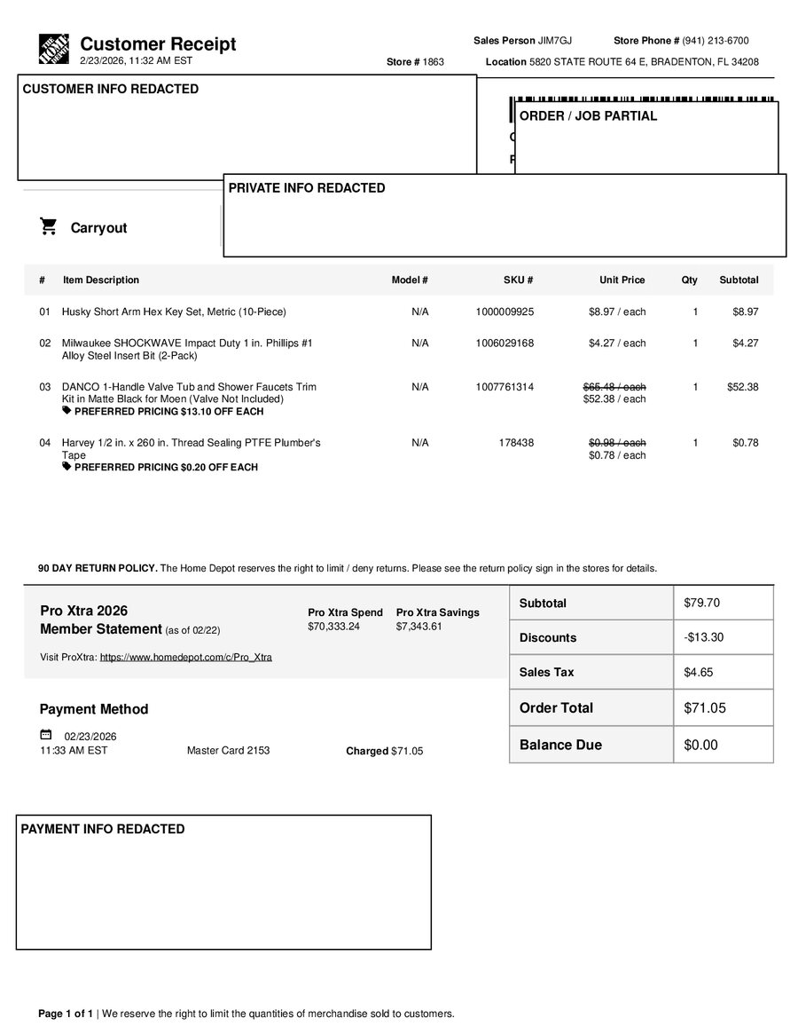H1863 417745 Receipt