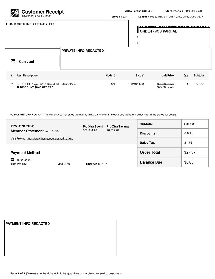 H6321 518314 Receipt