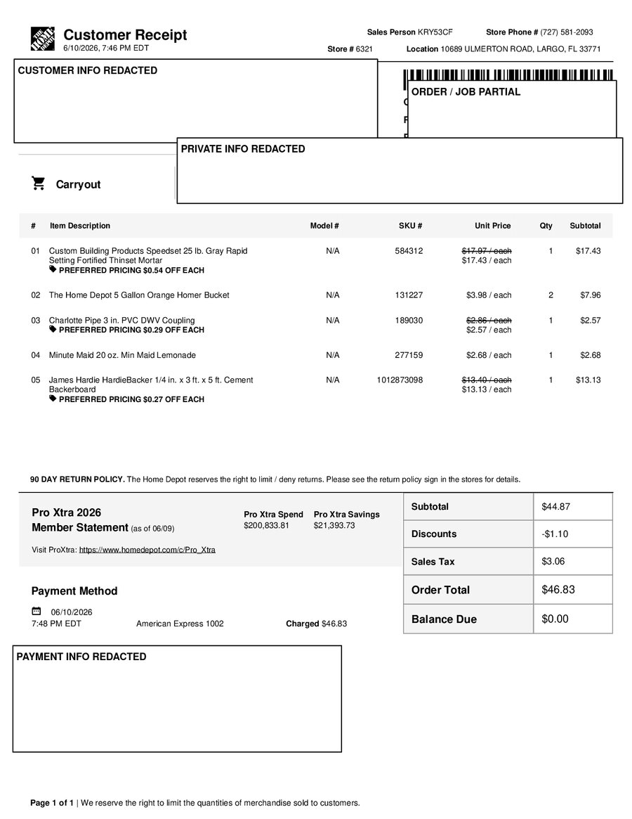 H6321 538543 Receipt
