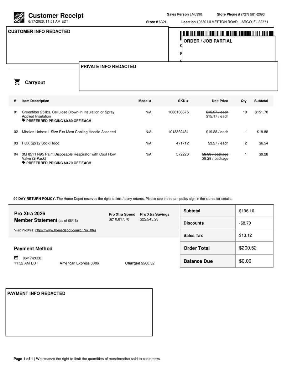 H6321 539707 Receipt