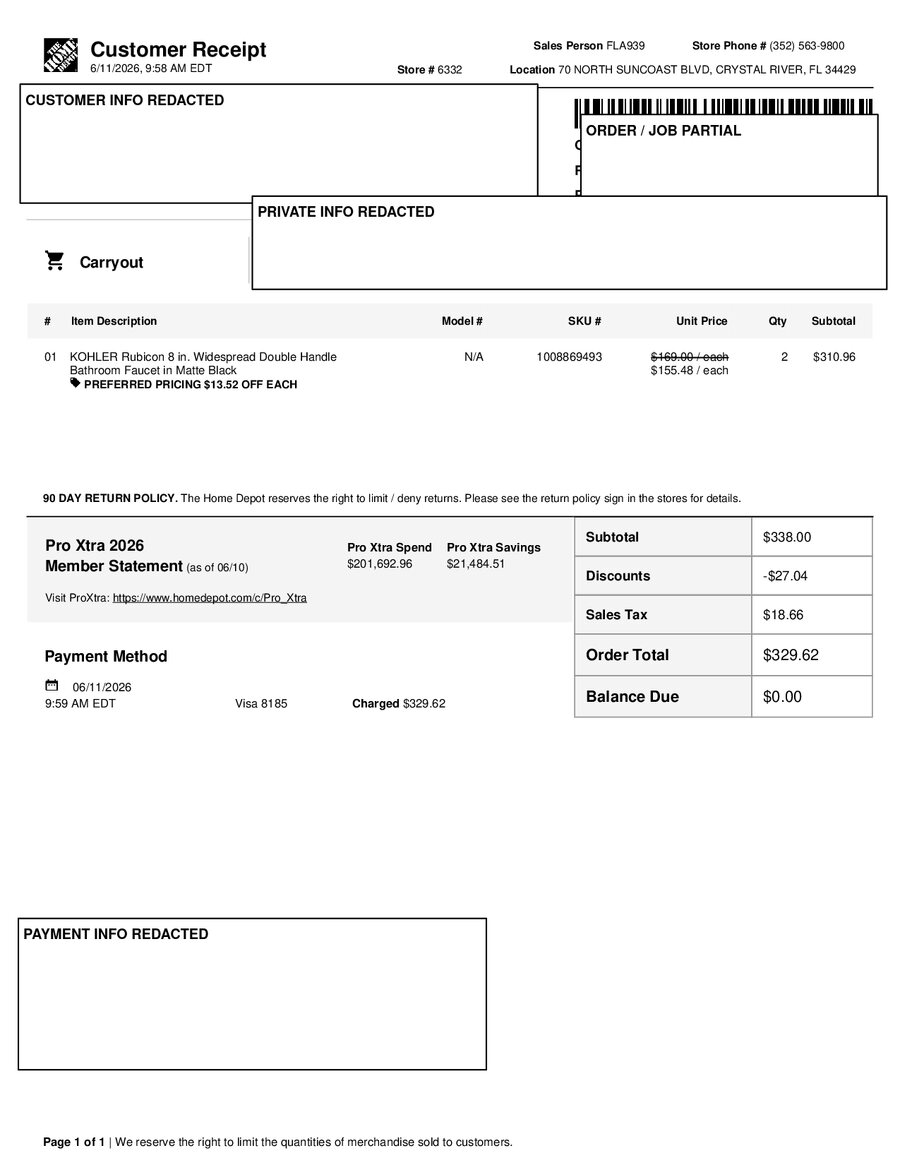 H6332 432359 Receipt